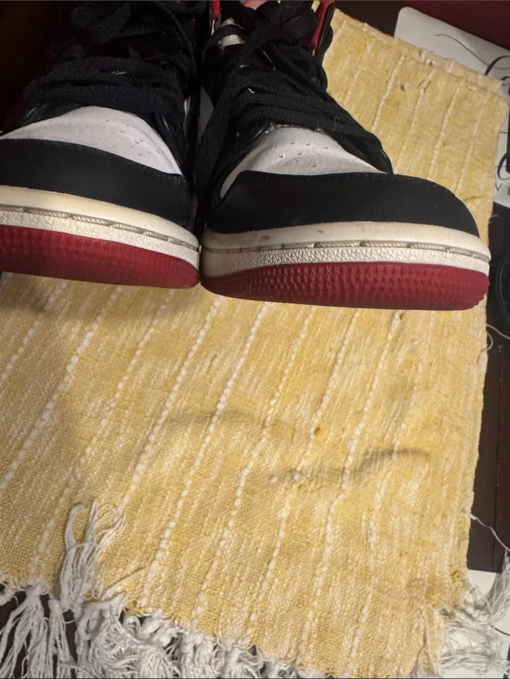 Air Jordan 1 Men’s High-Top Sneakers - White/Black/Red  Men size 7.5